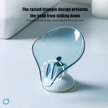 Load image into Gallery viewer, Suction Cup Soap Dish Holder Leaf-Shape Self-Draining Soap Saver Box Not Punched for Shower Bathroom Kitchen Soap Dishes Sponge Container with Suction Cup Leaf Shape Self Draining for Bathroom Kitchen Sink