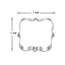 Load image into Gallery viewer, Sugar Biscuit Mold 3Pcs Plaque Cutter Cookies Frame Cake Oval Square Rectangle Fancy Stainless Cookie Mold Plaque Frame Cookie Cutter Set Square Frame Fancy Oval Rectangle And Photo Plaques Frame Fondant Cutters