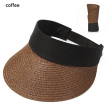 Load image into Gallery viewer, Summer Adjustable Empty Top Hat Portable Foldable Women's Beach Hat Wide Brim Women Sun Hat Fashion Casual Comfortable Cap Visors For Outdoor Activities