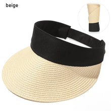 Load image into Gallery viewer, Summer Adjustable Empty Top Hat Portable Foldable Women's Beach Hat Wide Brim Women Sun Hat Fashion Casual Comfortable Cap Visors For Outdoor Activities