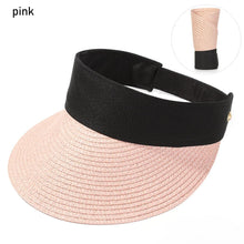 Load image into Gallery viewer, Summer Adjustable Empty Top Hat Portable Foldable Women's Beach Hat Wide Brim Women Sun Hat Fashion Casual Comfortable Cap Visors For Outdoor Activities