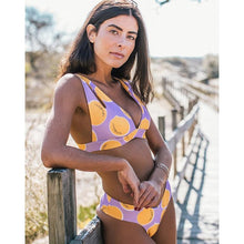 Load image into Gallery viewer, Summer Bikini Stylish Swimwear Women Halter Push Up Bikini Women's Neck Triangle Bikini Set Leopard Print Two Piece Swimsuits Set Swimsuit Female Lemon Print Bandage Bathing Suit