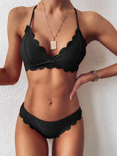 Load image into Gallery viewer, Summer Blue Bikini Women Swimwear Female Swimsuit Women’s Floral Print Lace-up Strapless Padded Comfortable Swimwear Bathing Suit Two-pieces Bikini Set Knotted Bathing Swim Suit