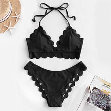 Load image into Gallery viewer, Summer Blue Bikini Women Swimwear Female Swimsuit Women’s Floral Print Lace-up Strapless Padded Comfortable Swimwear Bathing Suit Two-pieces Bikini Set Knotted Bathing Swim Suit