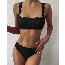 Load image into Gallery viewer, Summer Blue Bikini Women Swimwear Female Swimsuit Women’s Floral Print Lace-up Strapless Padded Comfortable Swimwear Bathing Suit Two-pieces Bikini Set Knotted Bathing Swim Suit