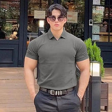 Load image into Gallery viewer, Summer Casual Man New Fashion Polo T Shirt Men Gyms Fitness Modern Short Sleeve T-Shirt Male Bodybuilding Workout Polo Tees Tops Clothes Men's Muscle T-Shirt Plus Size Short Sleeve Polo Shirt Casual Tops Summer Tee Shirts Slim Fit Workout Shirts