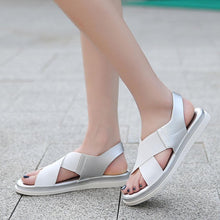Load image into Gallery viewer, Summer Comfy Slip On Women Sandals Elastic Textile Sandals Casual Beach Shoes For Woman Classics Non-slip Lightweight Flat Sandals Fashion Sandals Ankle Strap Flat Sandals