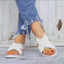 Load image into Gallery viewer, Summer Comfy Slip On Women Sandals Elastic Textile Sandals Casual Beach Shoes For Woman Classics Non-slip Lightweight Flat Sandals Fashion Sandals Ankle Strap Flat Sandals