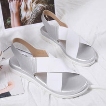 Load image into Gallery viewer, Summer Comfy Slip On Women Sandals Elastic Textile Sandals Casual Beach Shoes For Woman Classics Non-slip Lightweight Flat Sandals Fashion Sandals Ankle Strap Flat Sandals