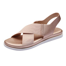 Load image into Gallery viewer, Summer Comfy Slip On Women Sandals Elastic Textile Sandals Casual Beach Shoes For Woman Classics Non-slip Lightweight Flat Sandals Fashion Sandals Ankle Strap Flat Sandals