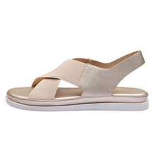 Load image into Gallery viewer, Summer Comfy Slip On Women Sandals Elastic Textile Sandals Casual Beach Shoes For Woman Classics Non-slip Lightweight Flat Sandals Fashion Sandals Ankle Strap Flat Sandals