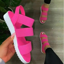 Load image into Gallery viewer, Summer Elastic Womens Sandals Solid Colorful Beach Soft Modern Stylish Women Sandals