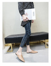 Load image into Gallery viewer, Summer Elegant Ladies Slippers Slip On Square Heel Shoes High Heels Women Pumps Women Flats Elastic Mules Comfortable Slip On Women's Flats Loafers Casual Flat Shoes