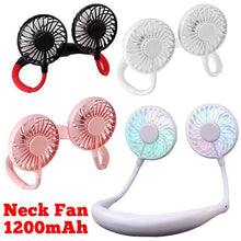 Load image into Gallery viewer, Summer Fan Hanging Neck 1200mAh Fan Rechargeable USB Hanging Neck Fan Mini Carry On Electric Fan For Outdoor Sports Cooling Fan Portable Hanging Neck Fan Rechargeable Neck Fan