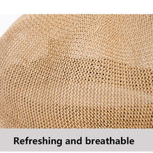 Load image into Gallery viewer, Summer Fashion Cap Straw Women Cap Adjustable Beret Mesh Breathable Berets Women Autumn Winter Hat Retro Pure Color Beanie Outdoor Beige Hat 56-58cm