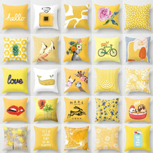 Load image into Gallery viewer, Summer Fashion Fresh Yellow Cute Pillows Case Geometry Yellow Pillow Case Cushion Cover Polyester Pillowcase Floral Cushion Case Modern Decorative Pillows For Bed Sofa Couch 45x45CM