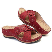 Load image into Gallery viewer, Summer Flat Sandal For Women Multicolor Handmade Retro Flowers Flip-Flops Women Slippers Cute Flat Summer Flats Sandals Women Strappy Flat Open Toe Sandals