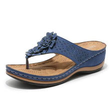 Load image into Gallery viewer, Summer Flat Sandal For Women Multicolor Handmade Retro Flowers Flip-Flops Women Slippers Cute Flat Summer Flats Sandals Women Strappy Flat Open Toe Sandals