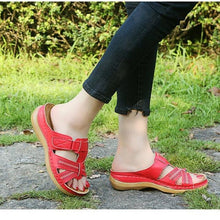 Load image into Gallery viewer, Summer Flat Sandal For Women Multicolor Handmade Retro Flowers Flip-Flops Women Slippers Cute Flat Summer Flats Sandals Women Strappy Flat Open Toe Sandals