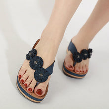 Load image into Gallery viewer, Summer Flat Sandal For Women Multicolor Handmade Retro Flowers Flip-Flops Women Slippers Cute Flat Summer Flats Sandals Women Strappy Flat Open Toe Sandals
