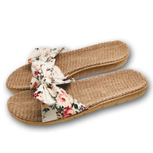 Load image into Gallery viewer, Summer Flax Home Slippers Women Slapping Beach Flip Flops Non-slip House Family Slippers Womens Indoor Home Slippers Non-Slip Casual Outdoor Lightweight Sandals