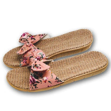 Load image into Gallery viewer, Summer Flax Home Slippers Women Slapping Beach Flip Flops Non-slip House Family Slippers Womens Indoor Home Slippers Non-Slip Casual Outdoor Lightweight Sandals