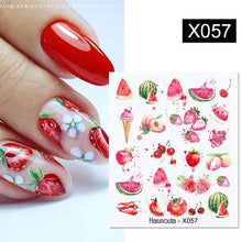 Load image into Gallery viewer, Summer Fruit Water Decals Kiwi Banana Strawberry Flower Alphabet Leaves Nail Art Stickers Wraps Slider Decorations 3D Fruit Nail Art Slices, Summer Fruit Slime Nail Supplies Nail Art Decorations Fruit Flakes Nail Accessories