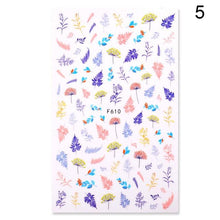 Load image into Gallery viewer, Summer Glitter Nail Decals Stickers Gold Black White Leaf Manicuring Foils Geometric Slider Nail Art Adhesive Decor Adhesive 3D Wave Design Decoration for Women Girls Art Stickers Decal Decoration Metallic Curve Strip Line Nail Decor