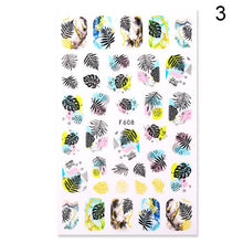 Load image into Gallery viewer, Summer Glitter Nail Decals Stickers Gold Black White Leaf Manicuring Foils Geometric Slider Nail Art Adhesive Decor Adhesive 3D Wave Design Decoration for Women Girls Art Stickers Decal Decoration Metallic Curve Strip Line Nail Decor