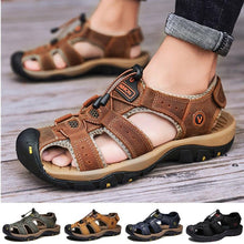 Load image into Gallery viewer, Summer Men's Breathable Sandals Beach Casual Shoes Thick Sole Closed Toe Aqua Shoes Hiking Fishing Summer Closed Toe Walking Sandal For Athletic Outdoor Lightweight Beach Breathable Waterproof Sandals