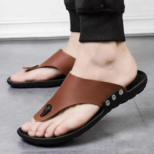 Load image into Gallery viewer, Summer Modern Design Men Flip-Flops For Beach Slippers Classic Brown Sandals Comfortable Casual Beach Outdoor Slippers For Men