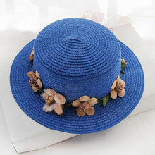 Load image into Gallery viewer, Summer New Sun Hat Stylish Bowknot Straw Hat For Women Beach Caps Parent-child Summer New Women's Sun Hat Bucket Cap Beige Flowers Ribbon Party Straw Hat For Women