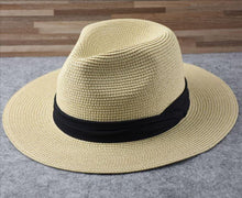 Load image into Gallery viewer, Summer Outdoor Men Large Size Hats Lady Beach Wide Brim Straw Hat Unisex Luxury Straw Hat Classic Mens Dress Hats Party Accessories