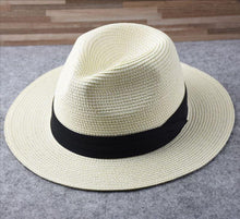 Load image into Gallery viewer, Summer Outdoor Men Large Size Hats Lady Beach Wide Brim Straw Hat Unisex Luxury Straw Hat Classic Mens Dress Hats Party Accessories