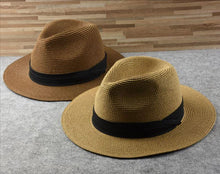 Load image into Gallery viewer, Summer Outdoor Men Large Size Hats Lady Beach Wide Brim Straw Hat Unisex Luxury Straw Hat Classic Mens Dress Hats Party Accessories