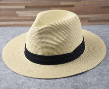 Load image into Gallery viewer, Summer Outdoor Men Large Size Hats Lady Beach Wide Brim Straw Hat Unisex Luxury Straw Hat Classic Mens Dress Hats Party Accessories