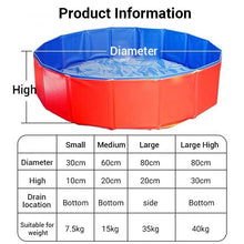 Load image into Gallery viewer, Summer Pools for Dogs Foldable Pet Bath Swimming Tub Bathtub Outdoor Indoor Collapsible Bathing Pool Play Interactive Cool Down Dog Pool Foldable Pool Bathtub PVC Dog Cat Children Swimming Pool