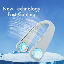 Load image into Gallery viewer, Summer Portable Hanging Neck Fan Fast Cooling USB Rechargeable Wearable Bladeless Fan Outdoor Sports Home Office Cooler Portable Hands-Free Mini USB Fan-Personal Mini Fan Powered By Rechargeable Battery Fan