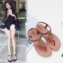 Load image into Gallery viewer, Summer Sandals Women New Flat Slides Flip Flops Seaside Vacation Shoes Woman Beach Flat Style Casual Sandals Slippers Beach Shoes Dress Summer Beach Shoes Thong Slippers