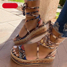 Load image into Gallery viewer, Summer Sandals Women Platform Shoes Candy Color Casual Girls Slip On Strap Cross Platform Espadrille Open Toe High Heel Sandals With Ankle Strap Buckle Up Shoes