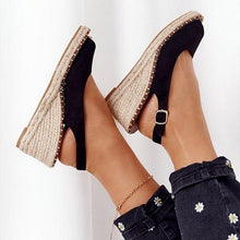 Load image into Gallery viewer, Summer Sandals Women Platform Shoes Candy Color Casual Girls Slip On Strap Cross Platform Espadrille Open Toe High Heel Sandals With Ankle Strap Buckle Up Shoes