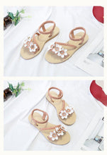 Load image into Gallery viewer, Summer Shoes Woman Sandals Elastic Ankle Strap Flat Sandals Flowers Beach Ankle Strap Sandals Slip On Flat Sandal Elastic Comfort Summer Shoes Comfortable Quick-Drying Casual Sandal