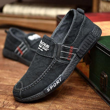 Load image into Gallery viewer, Summer Slip On Men's Casual Shoes Rubber Solid Mens Canvas Shoes Lightweight Waterproof Flat Casual Sneakers Loafer Shoes Casual Canvas Indoor Loafers