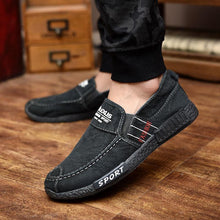 Load image into Gallery viewer, Summer Slip On Men's Casual Shoes Rubber Solid Mens Canvas Shoes Lightweight Waterproof Flat Casual Sneakers Loafer Shoes Casual Canvas Indoor Loafers