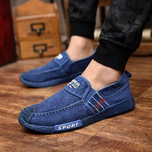 Load image into Gallery viewer, Summer Slip On Men's Casual Shoes Rubber Solid Mens Canvas Shoes Lightweight Waterproof Flat Casual Sneakers Loafer Shoes Casual Canvas Indoor Loafers