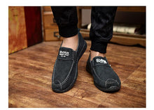Load image into Gallery viewer, Summer Slip On Men's Casual Shoes Rubber Solid Mens Canvas Shoes Lightweight Waterproof Flat Casual Sneakers Loafer Shoes Casual Canvas Indoor Loafers