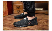 Load image into Gallery viewer, Summer Slip On Men's Casual Shoes Rubber Solid Mens Canvas Shoes Lightweight Waterproof Flat Casual Sneakers Loafer Shoes Casual Canvas Indoor Loafers