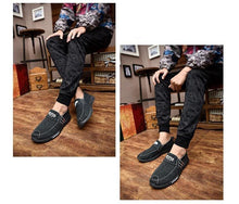 Load image into Gallery viewer, Summer Slip On Men's Casual Shoes Rubber Solid Mens Canvas Shoes Lightweight Waterproof Flat Casual Sneakers Loafer Shoes Casual Canvas Indoor Loafers