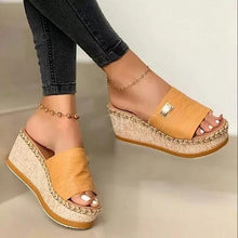 Load image into Gallery viewer, Summer Slippers Women Platform Slipper Fashion High Heeled Shoes Outdoor Beach Sandals For Women Platform Sandals Open Toe Elegant Heels Casual Summer Sandals