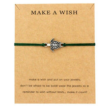 Load image into Gallery viewer, Summer Style Adjustable Jewelry Make a Wish Silver Sea Turtles Charm Women Men Bracelets Beach Sea Turtles Rope String Bracelets Anklets Family Handmade Adjustable Turtle String Bracelet For Women Kids